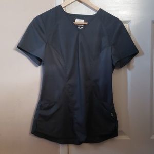 Cherokee Luxe Scrub Top Size Small, Pewter